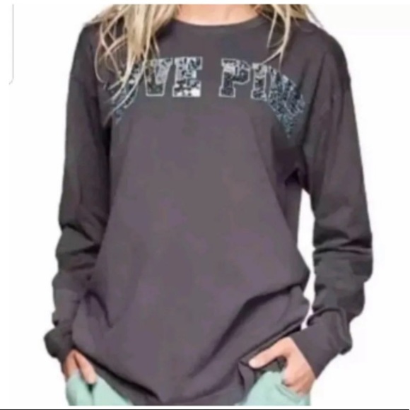 PINK Victoria's Secret Tops - Victoria’s Secret PINK Sequined Crew Neck